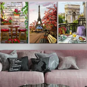 Drop-shipping Modern Paris City Landscape Canvas Painting Home Decor Wall Art Picture for Living Room Unique Gift No Frame 3pcs