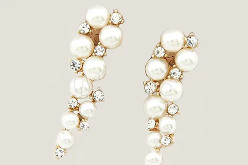 Elegant White Beading Earrings