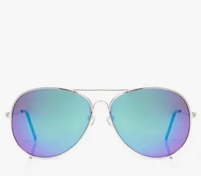 Ellie Gold Frame Mirror Lens Aviator Sunglasses