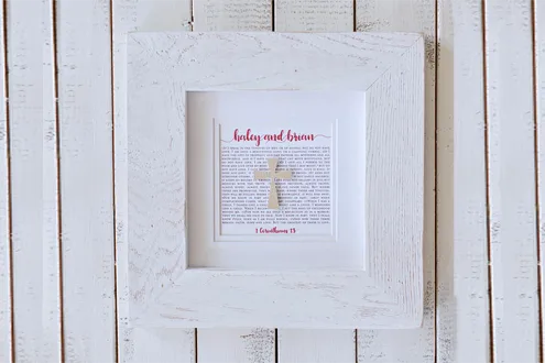 Bible Verse or Ceremony Reading in Rustic Barnwood Frame