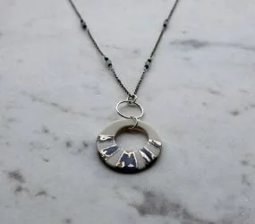 Cleo Loop Pendant - White Glazed Porcelain with Platinum Lustre detail