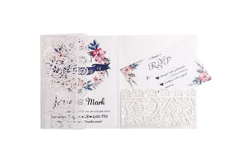 Flower Pattern Invitations Cards