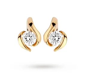 9ct Gold Wrapped In Love Diamond Earrings