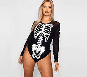 Halloween Skeleton Mesh Bodysuit