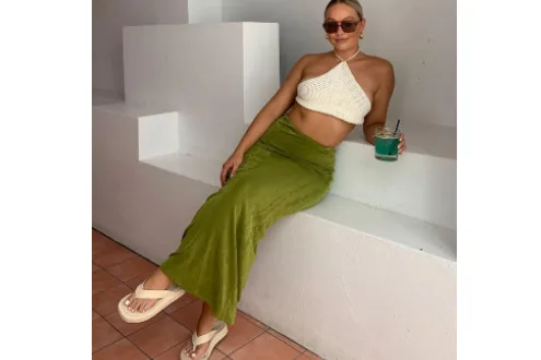 Harriette Maxi Skirt Green<br>(RRP: $60.00)