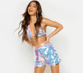 Iridescent Sequin Bralet & Short Co-Ord