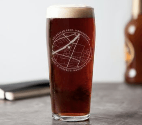 Any Map Etched Beer Glass