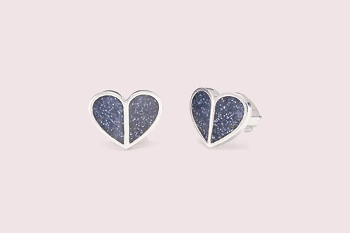 Heritage Spade Glitter Small Heart Studs