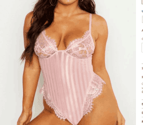 Lace Stripe Mesh Bodysuit