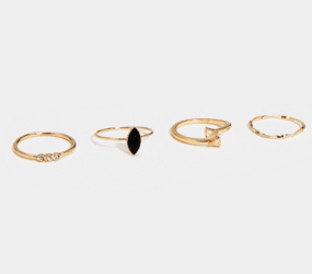 Line By Me Fine 4-Pc Ring Set