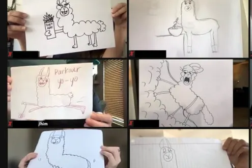 Meet and Draw a Llama at Home