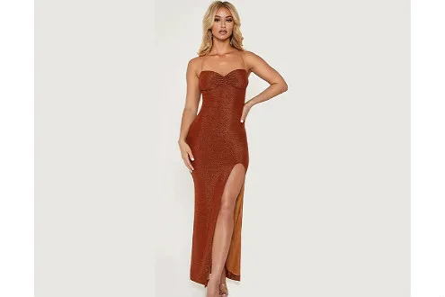 meshki mabel lace up maxi dress