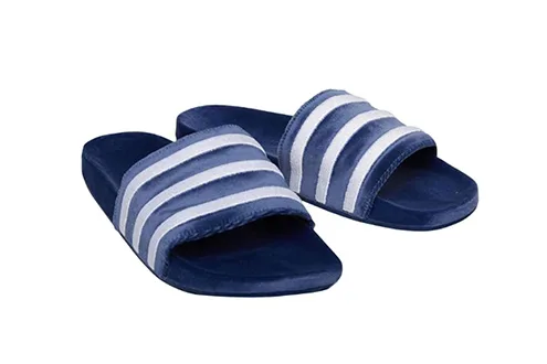 adidas Originals Mens Adilette Slide Sandals Mystery Blue/Footwear White/Footwear White