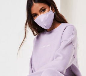 Lilac face covering