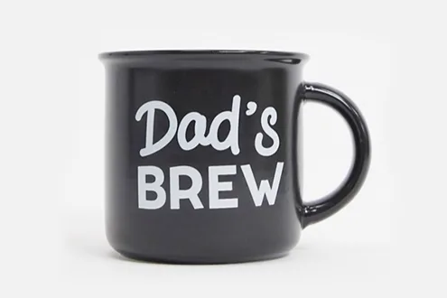 Mug with 'dad's brew' slogan