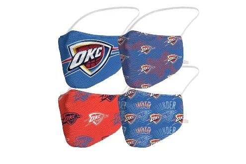 Oklahoma City Thunder Fanatics Branded Adult Variety Face Covering 4-Pack