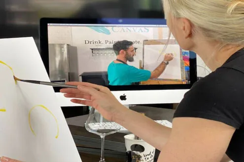 Online Paint and Sip Lesson