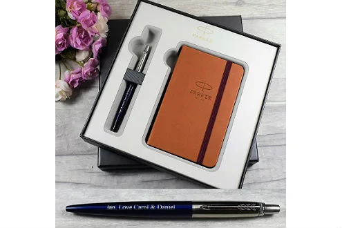 Royal Blue Parker Jotter Ballpoint Pen with a Parker notebook