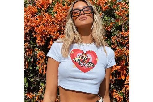 Powerpuff Sugar and Spice Cropped Tee White<br>(RRP: $55.00)