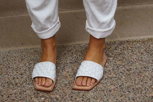 Raquel White Flats
