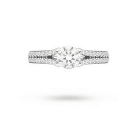 18ct White Gold 0.50ct Diamond Ring with Diamond Set Shoulders