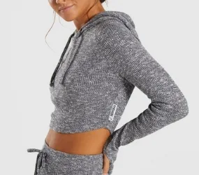 Charcoal Slounge Cropped Hoodie