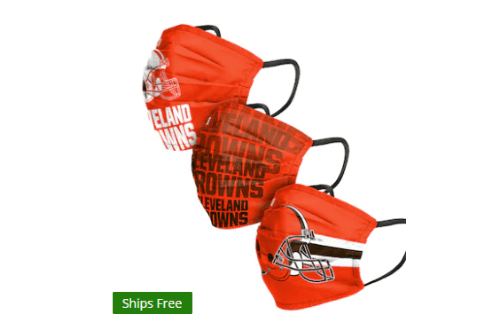 New era cleveland browns adult team color on-field face covering