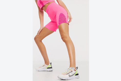 Macrame detail pink yoga set
