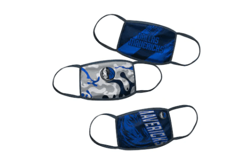Dallas mavericks youth face covering 3-pack