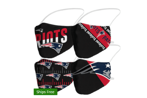 Adult new england patriots fanatics branded variety face covering 4-pack