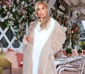 Taupe Belted Faux Fur Coat