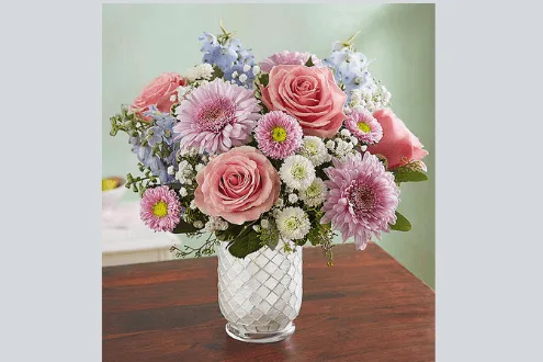 Floral Melody™ in White Mosaic Vase