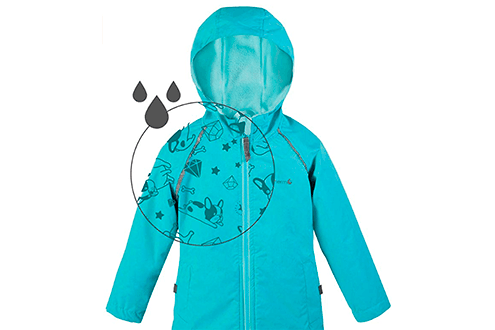Therm girls rain jacket, lightweight raincoat with magic pattern