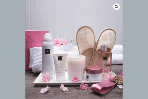 Cheerful cherry blossom luxury spa gift basket