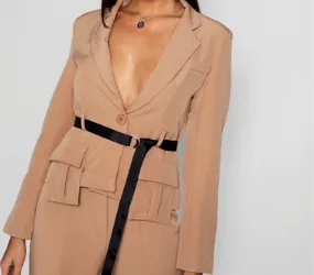 Utility Belted Cropped Jacket
