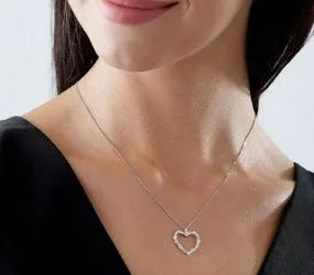 Beaverbrooks Entwine 9ct White Gold Diamond Heart Pendant