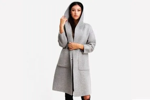 walk this way wool blend hooded coat