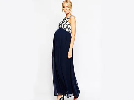 Maya maternity embellished bodice maxi dress $180