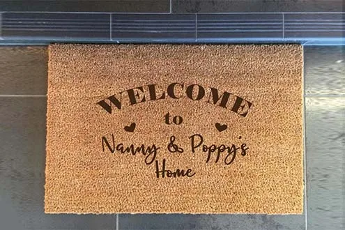 Welcome to grandparents home custom doormat
