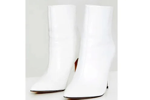 white wide fit ankle boots