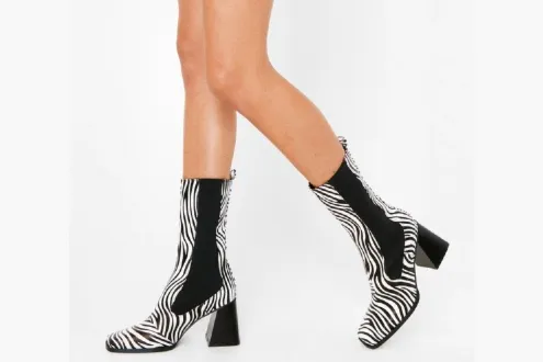 zebra chelsea boots